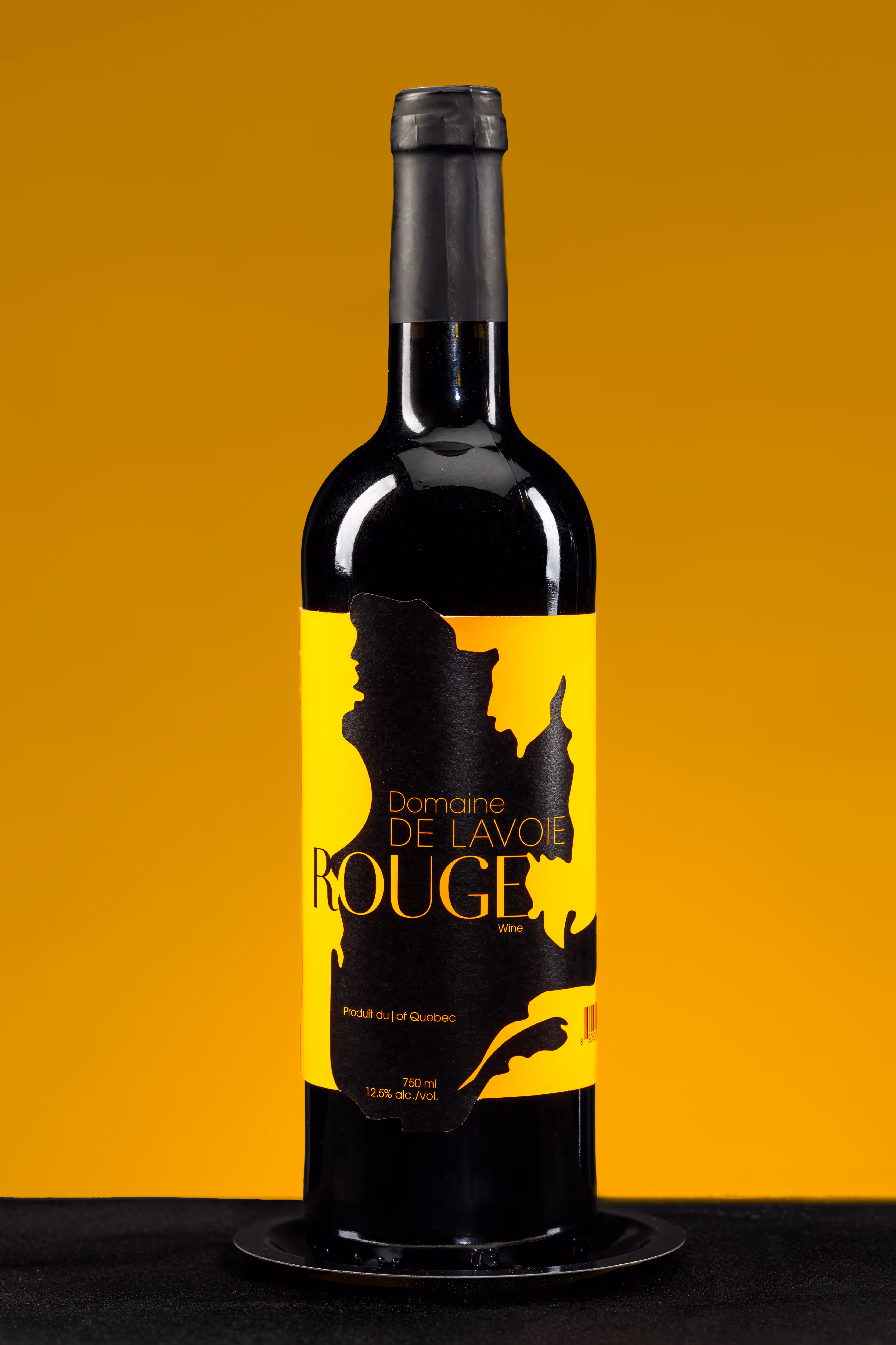 Neon orange wine bottle