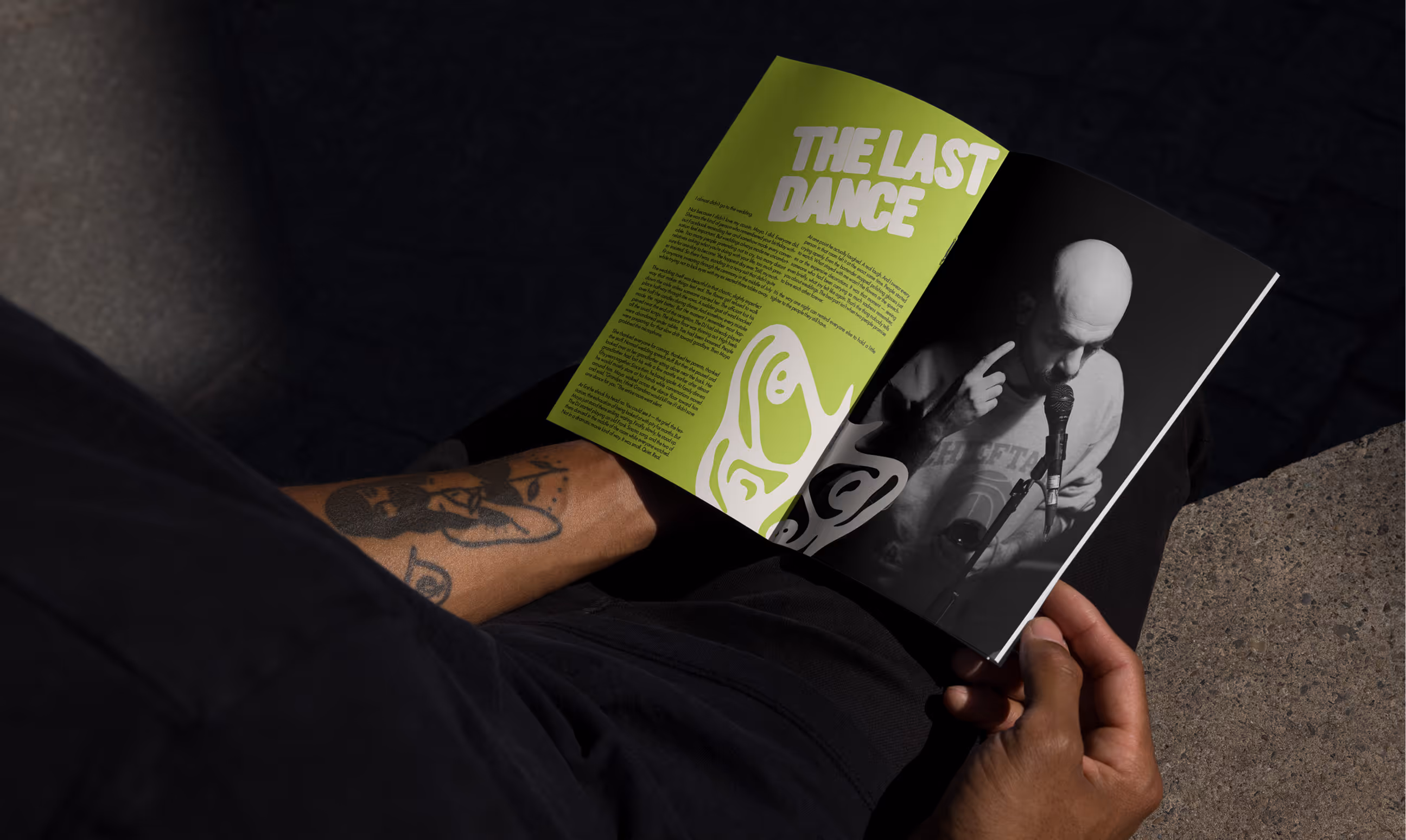 Inside layout of a magazine for the moth