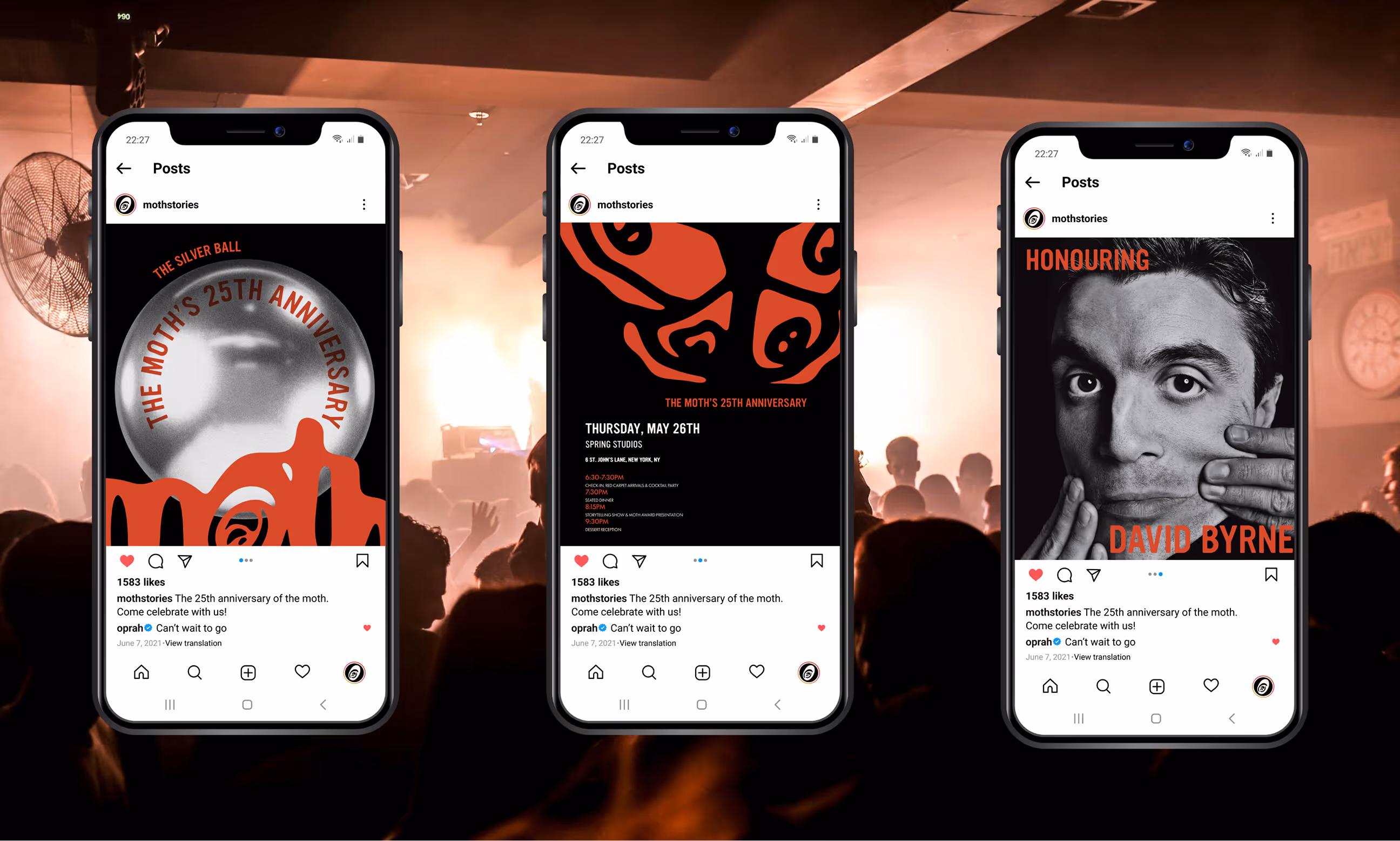 Instagram assets for the moth's social media