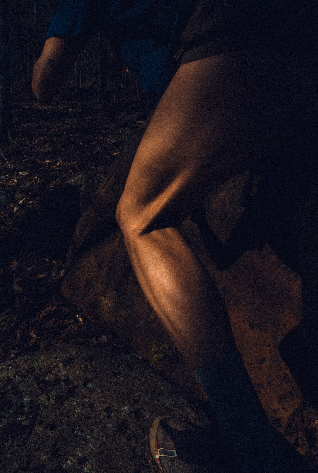 Photo credit Felix Burke. Image of runners leg