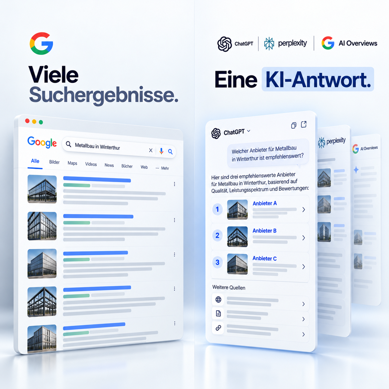 Früher viele Suchergebnisse, heute eine KI-Antwort