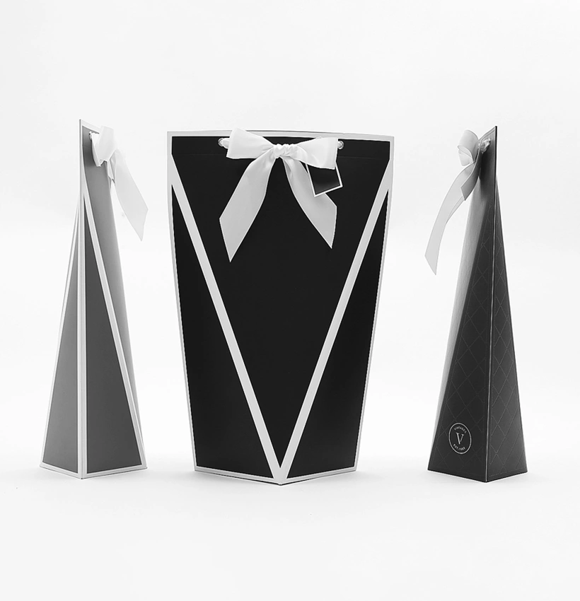 Custom designer wine pyramid boxes - distillpack.com