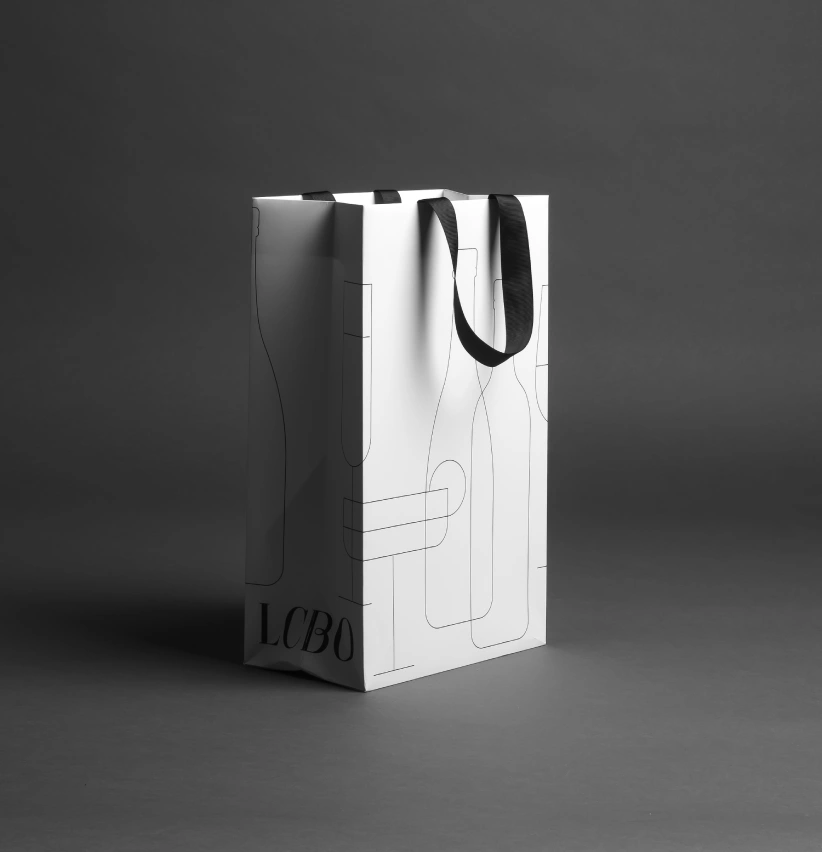 Custom wine gift bags with ribbon handles - distillpack.com