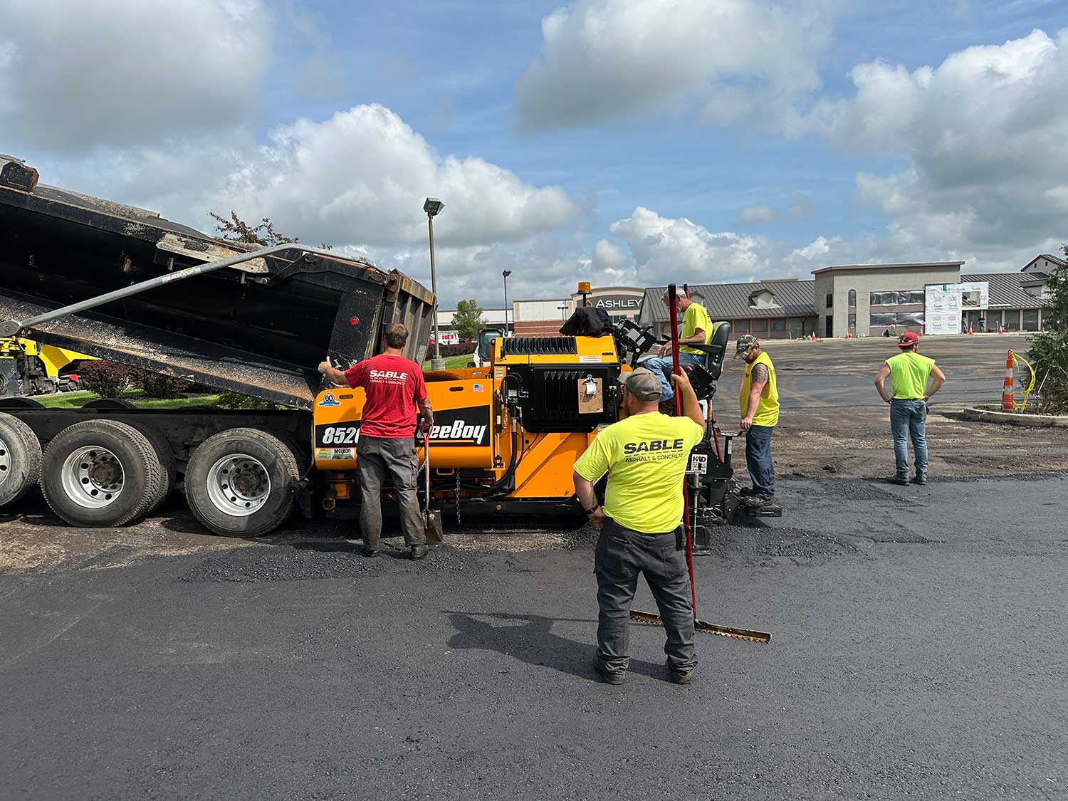 Commercial parking lot asphalt paving