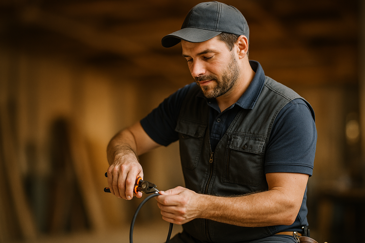 high resolution 4k photo of an artisan crafting furniture with sustainable materials