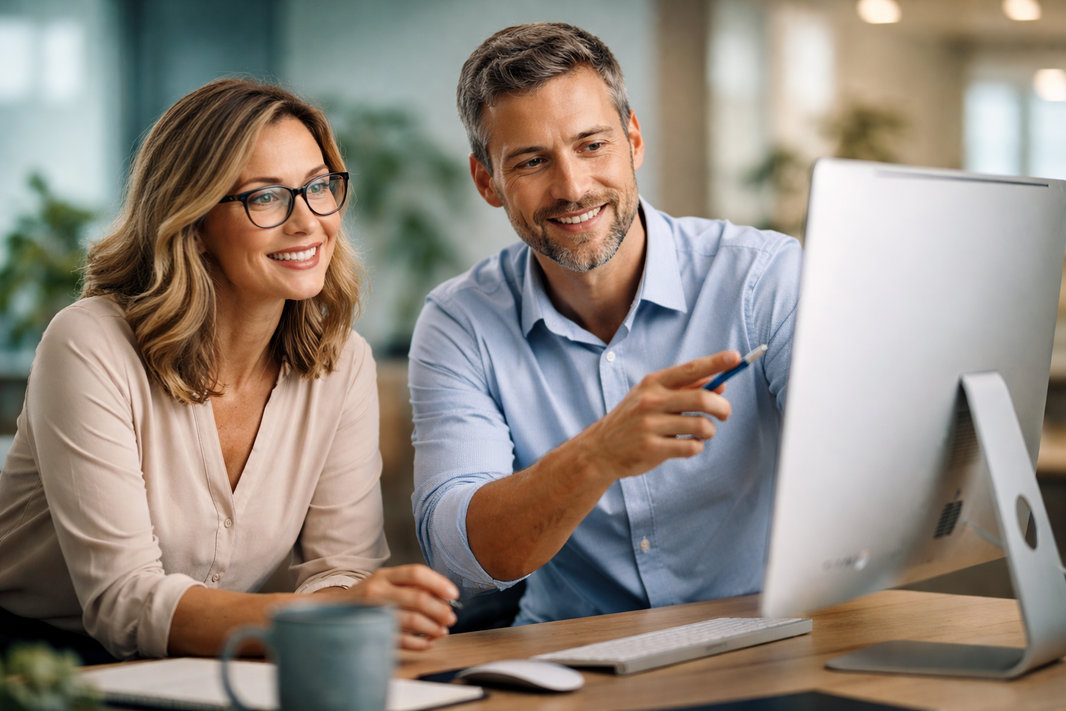 image of an employee assisting a customer in a department store