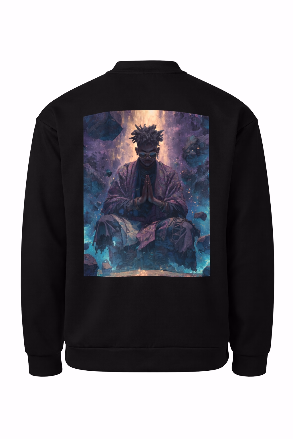 Black Self-Control bomber jacket by NRB Art with faith-inspired design