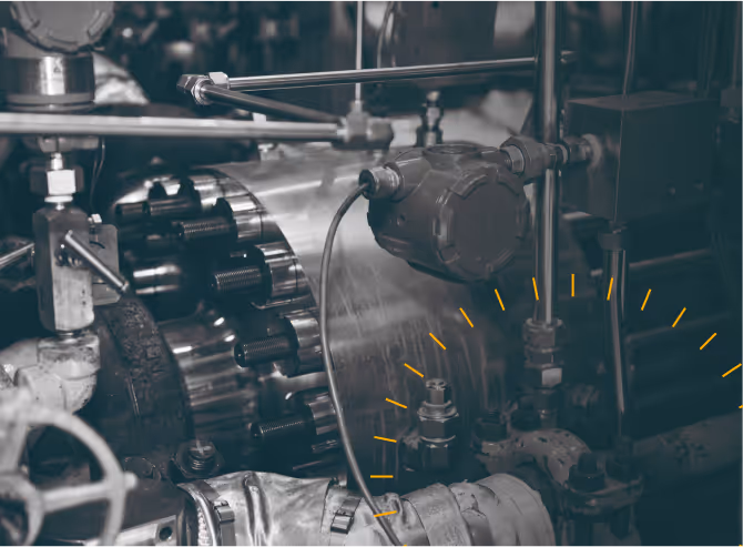 Close up view of installation