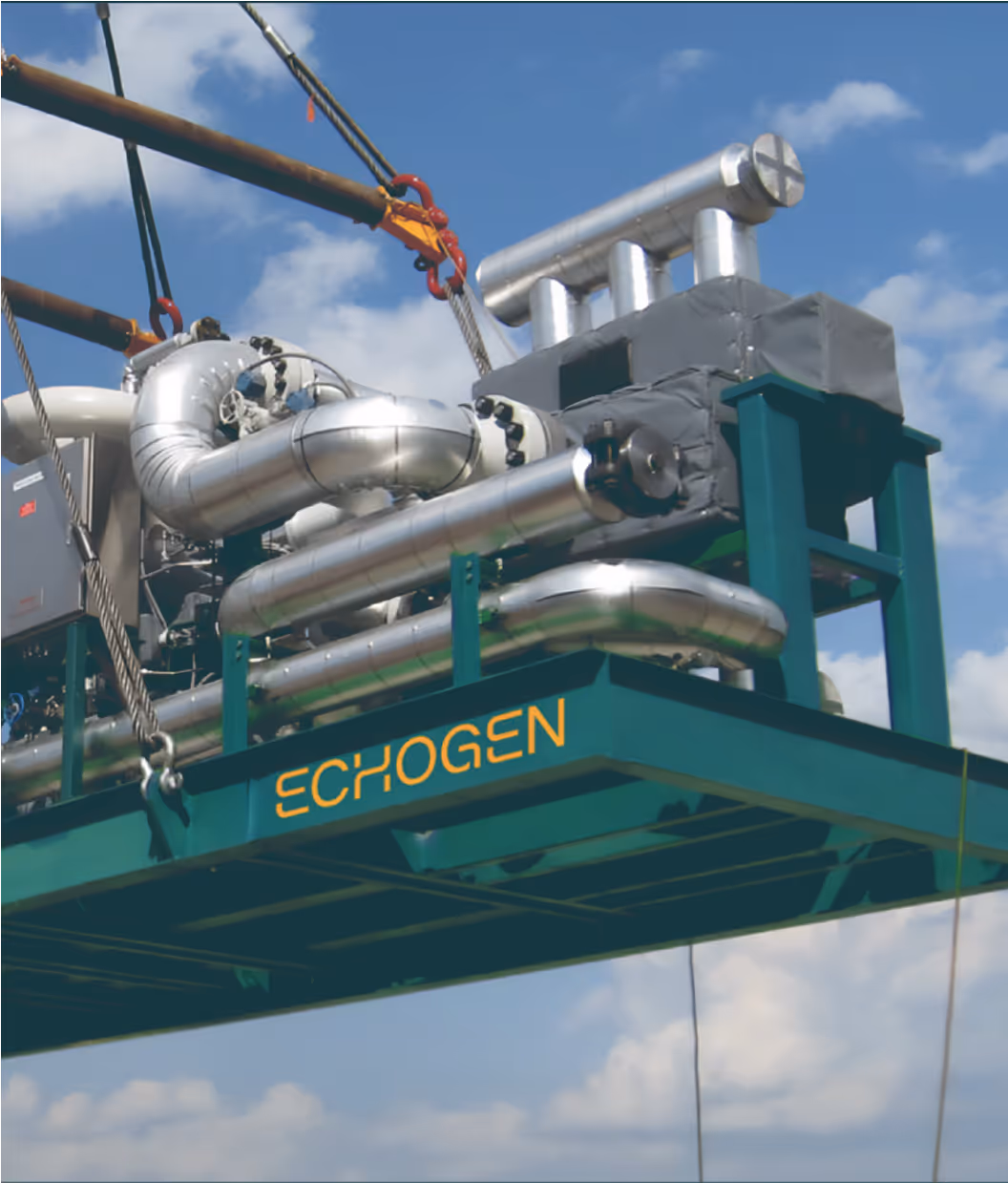 Echogen System being craned into place