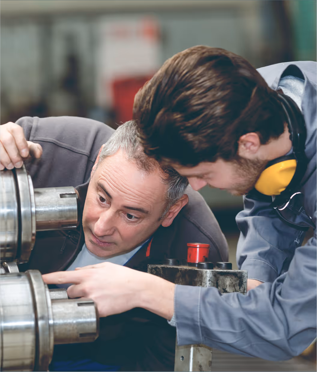Student discussing equipment with instructor
