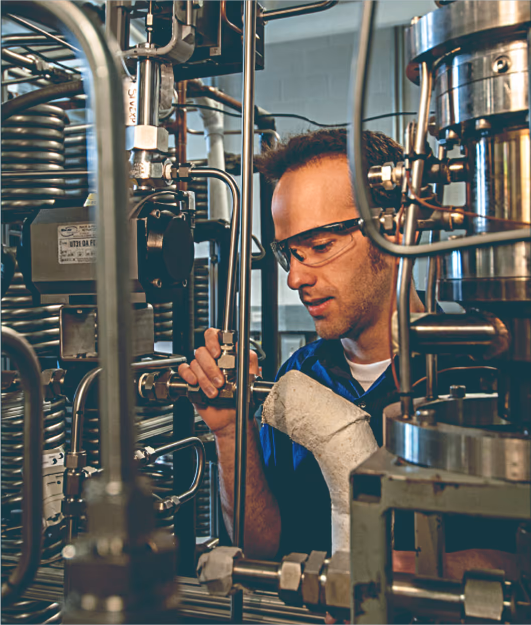 Technician making adjustments