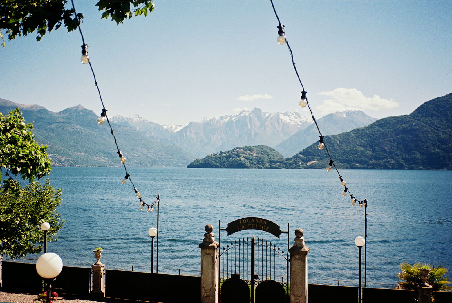 The private garden gate opening onto Lake Como