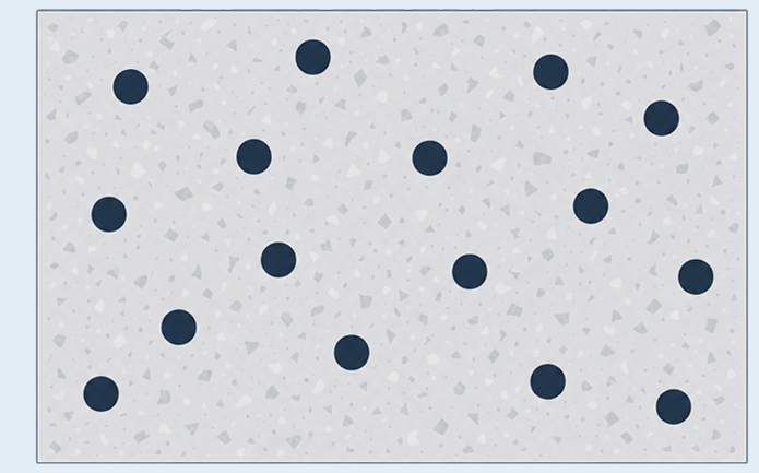 Conventional extended slurry particle packing at 23 percent solid volume fraction