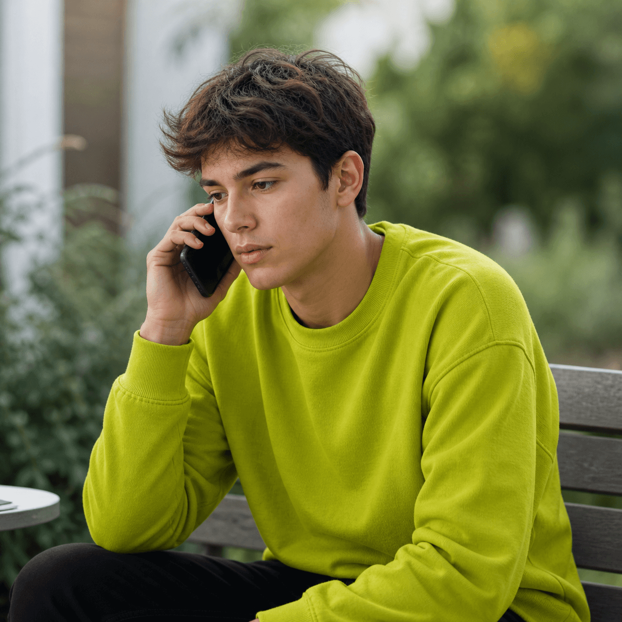 Jeune au téléphone