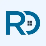 Blue logo combining the letters R and D with a window symbol in the D.