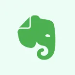 Elephant head icon representing the Evernote logo in green on a light background.