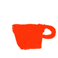 Bright red coffee cup with a handle on a white background.