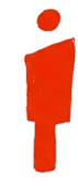 Red lowercase letter i with a rounded dot on top on a transparent background.