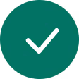 White check mark inside a green circle indicating confirmation or success.