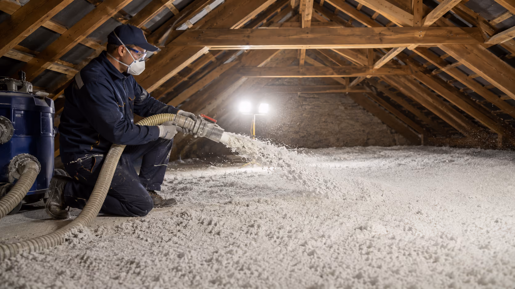 Isolation thermique des combles par soufflage réalisée par un professionnel