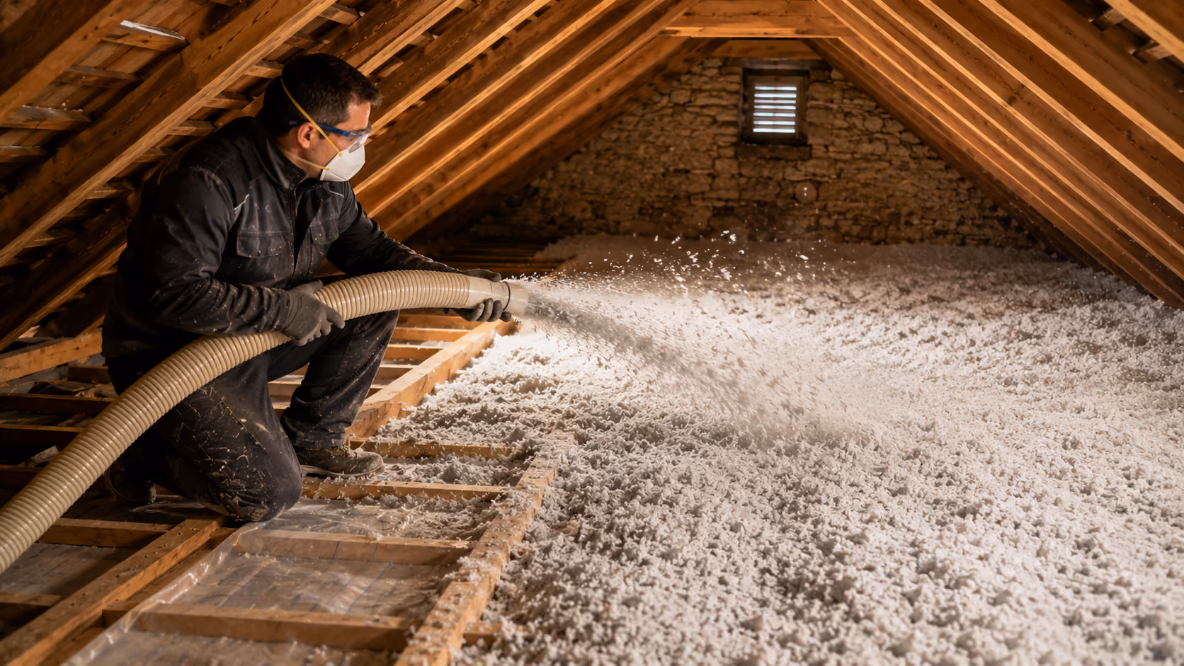 Ouate de cellulose utilisée pour isoler les combles