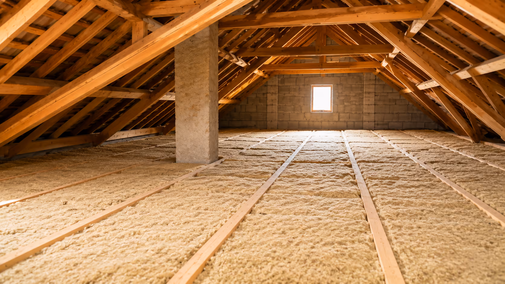 Combles après les travaux d’isolation thermique
