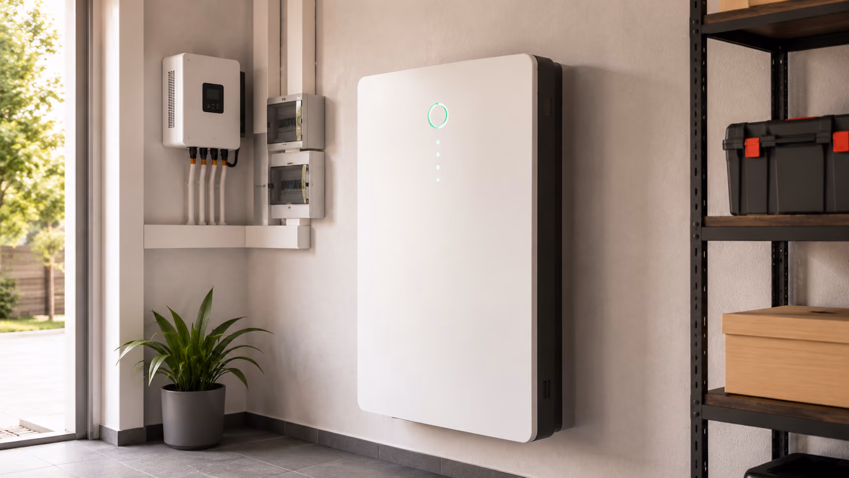 Batterie lithium domestique associée à des panneaux solaires