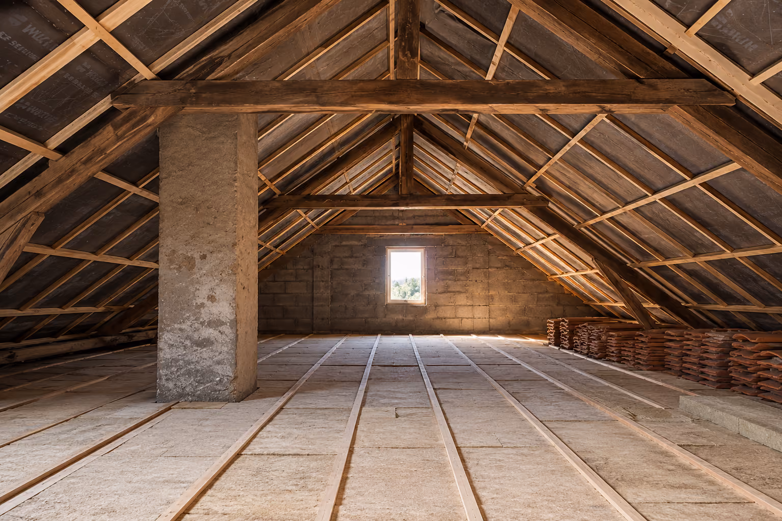 Rampants de toiture après les travaux d’isolation