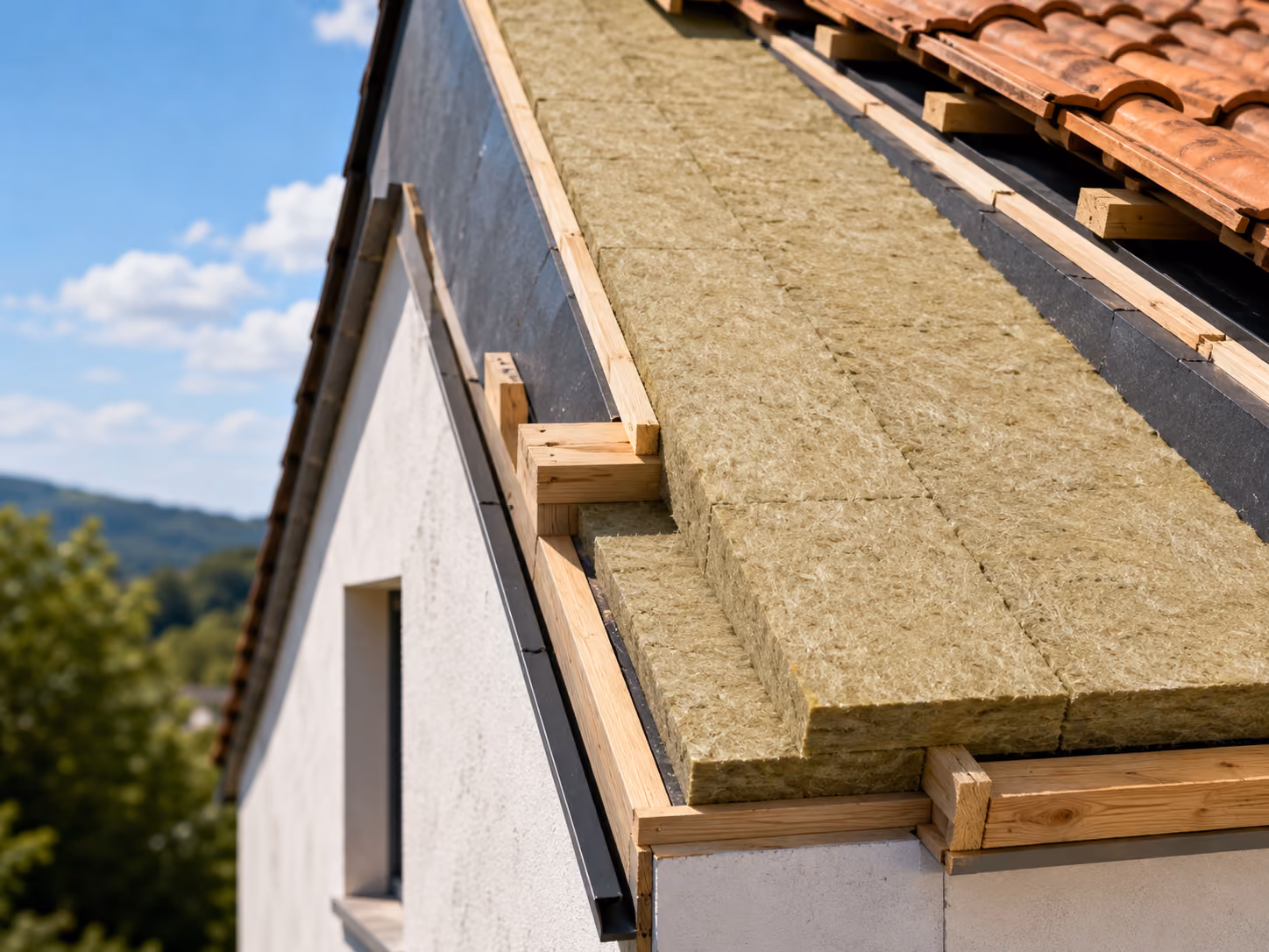 Rampants de toiture après les travaux d’isolation