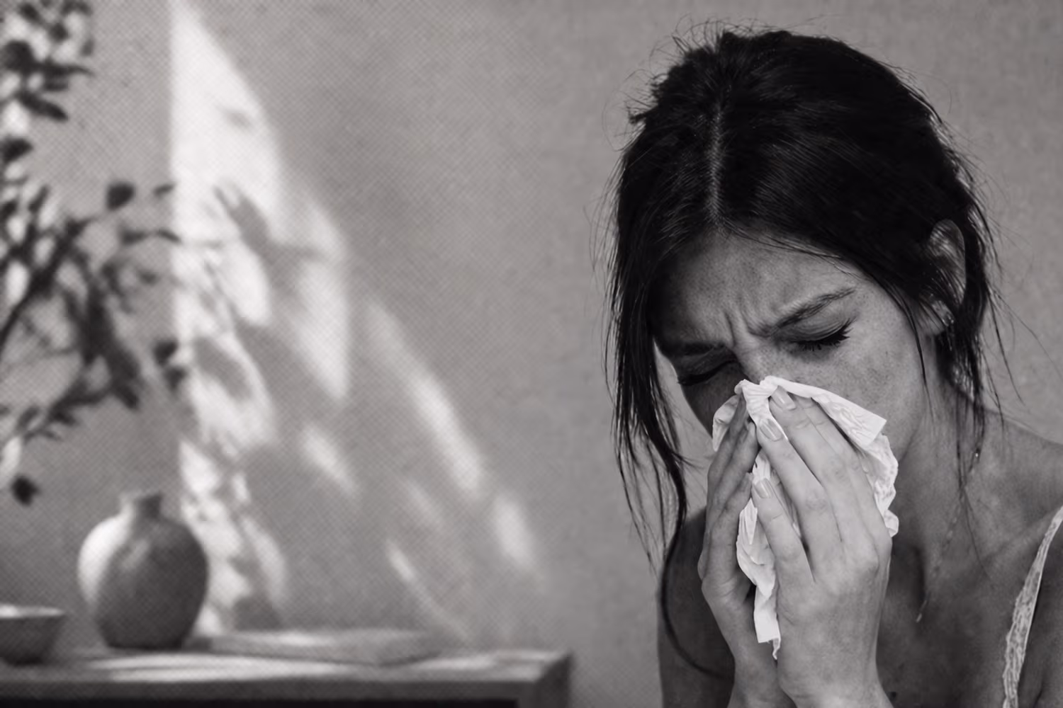 Black and white portrait representing weakened immune support and low immunity concern at CAMI