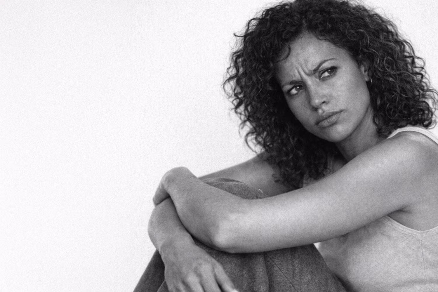 Black and white portrait representing mood changes and irritability from hormonal shifts at CAMI