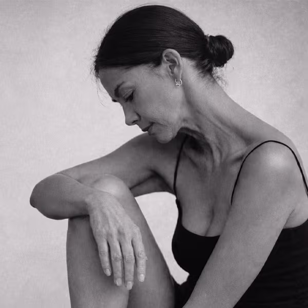 Black and white portrait representing low libido and hormonal wellness concern at CAMI