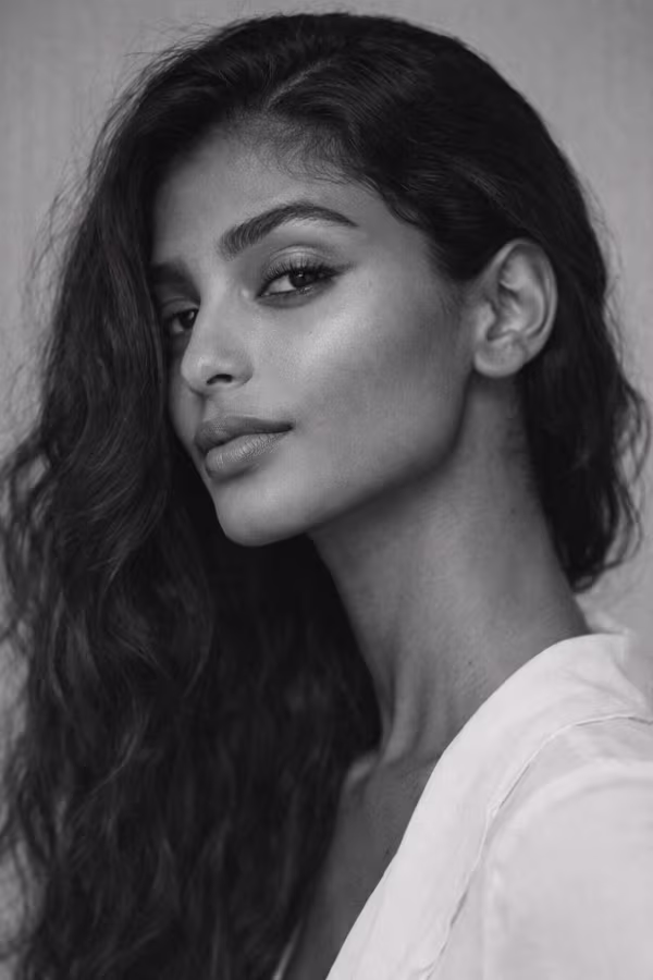 Black and white portrait representing jawline definition and lower face structure concern at CAMI