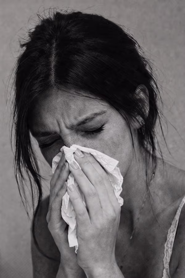 Black and white portrait representing weakened immune support and low immunity concern at CAMI