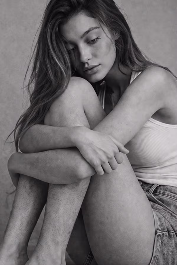 Black and white portrait representing unwanted hair and hair removal concern at CAMI