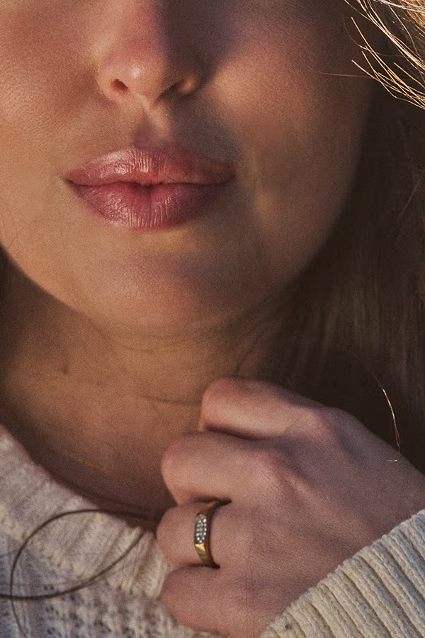 Close-up of woman's lips representing CAMI lip filler natural results