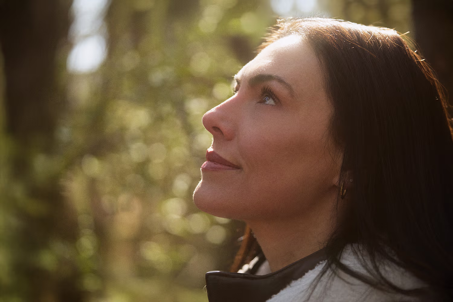Woman with smooth firm skin photographed at CAMI for chemical peel treatment