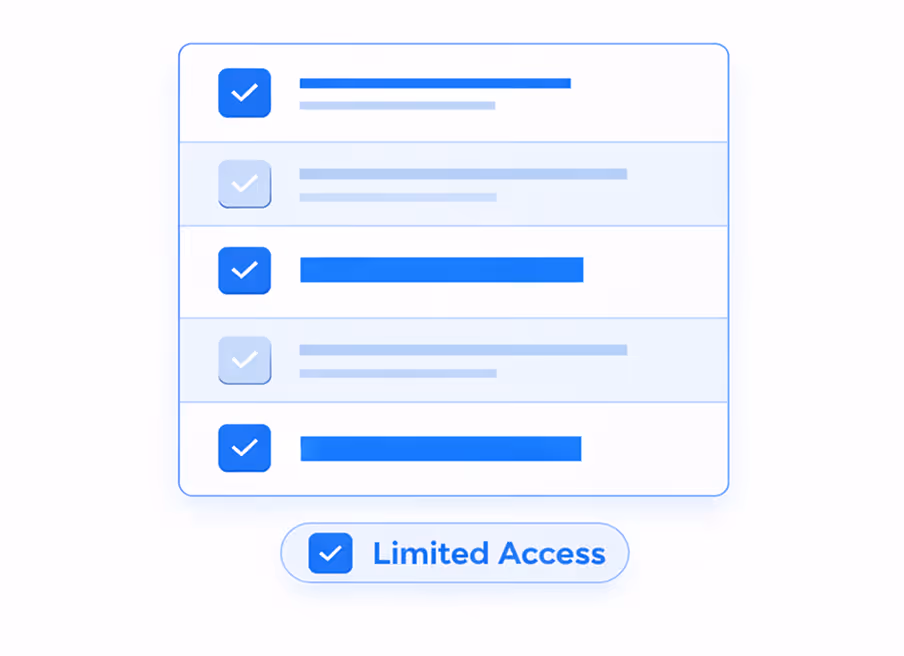 Graphic of a checklist with some items checked and a label below reading 'Limited Access'.