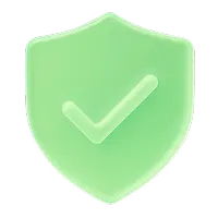 Green shield with a checkmark symbol indicating security or approval.