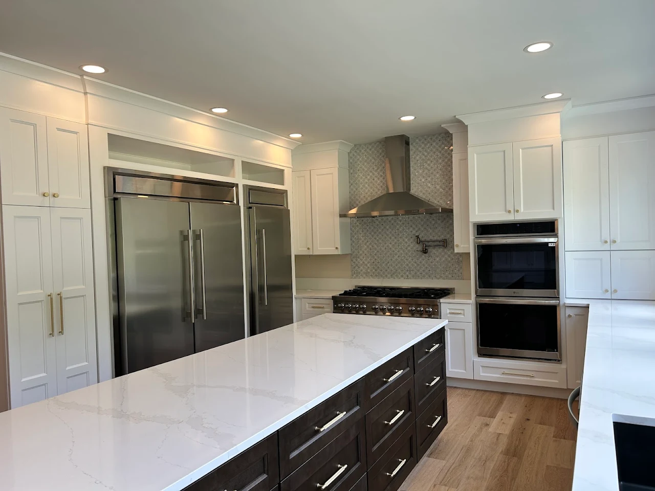 Lost Valley kitchen with custom cabinetry and oversized island