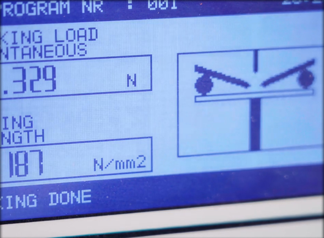 A scientific reading showing the superior energy efficiency of Eralith tiles in performance testing.