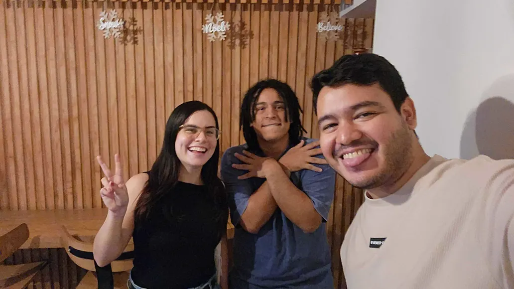 The team together at the office