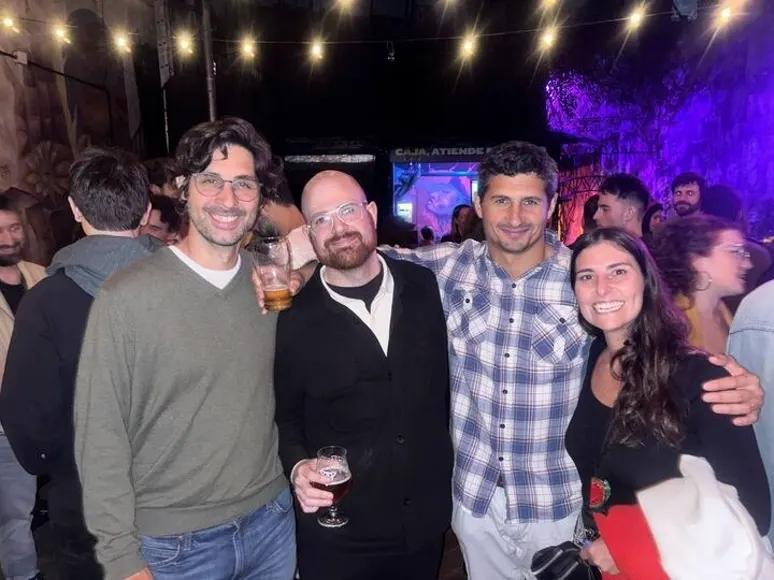 The team at a bar