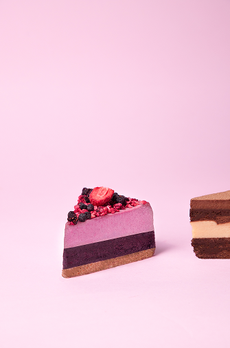 Gram cake with purple background