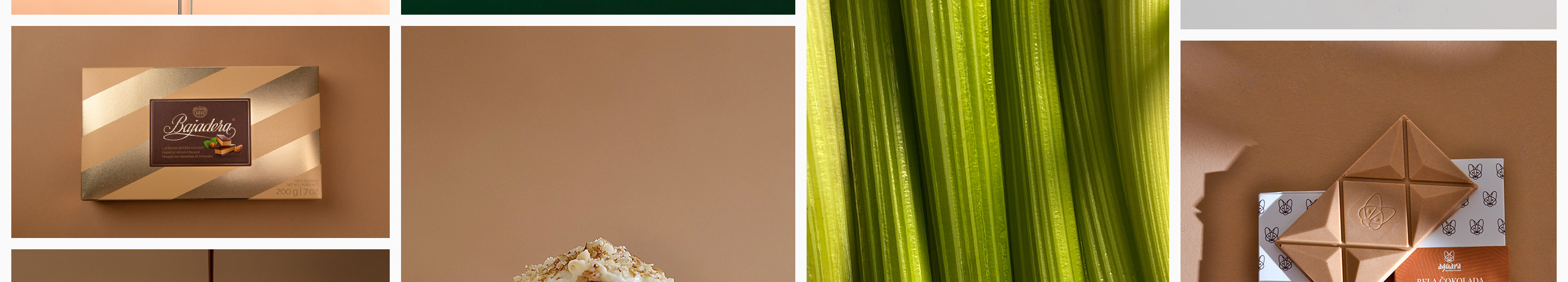 Brown Bayadere chocolate and green celery