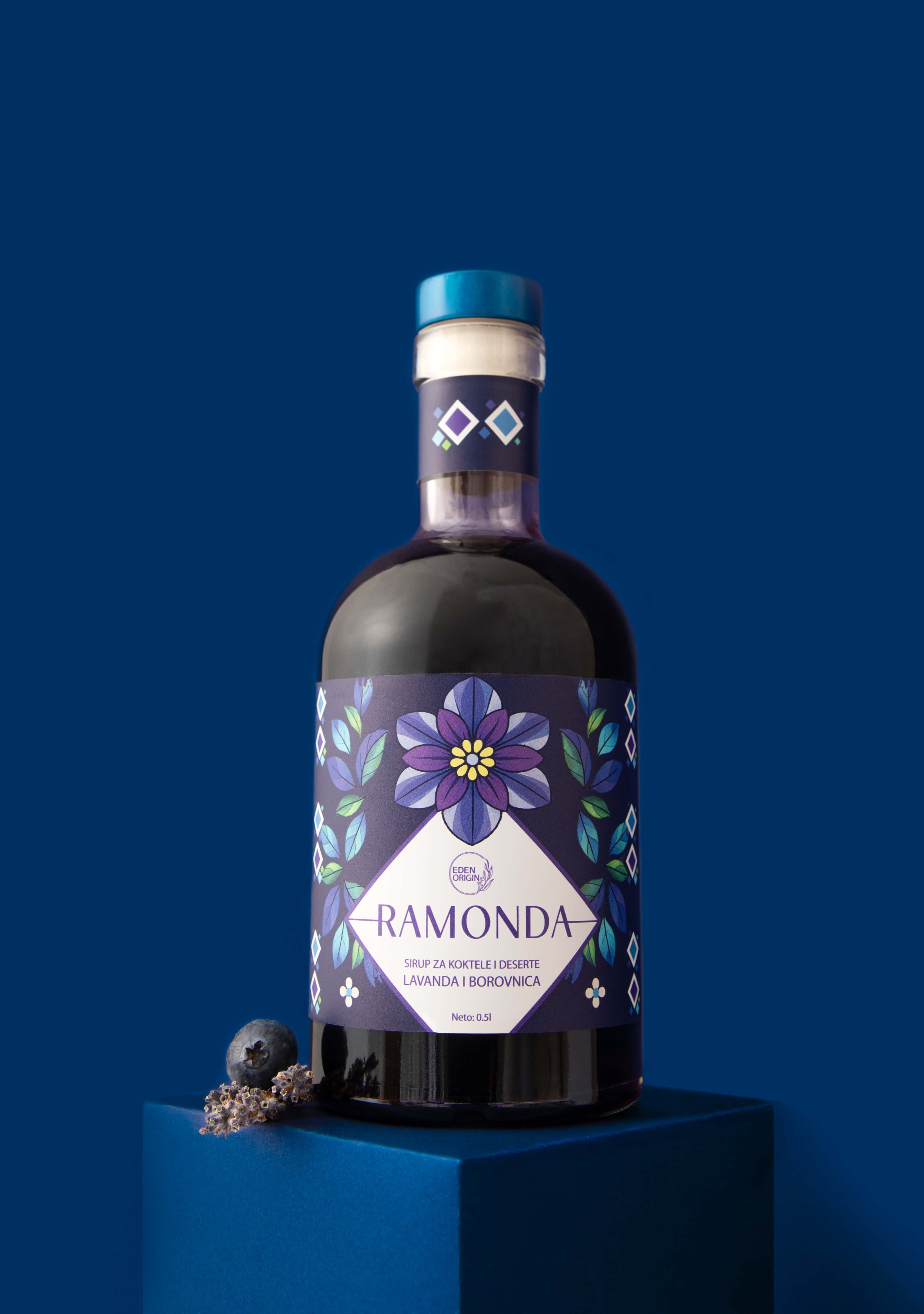 Ramonda lavender and blueberry syrup