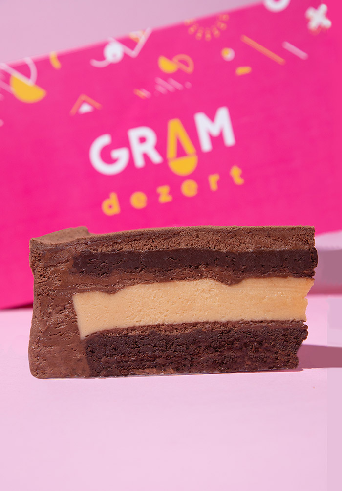 Gram cake with pink background