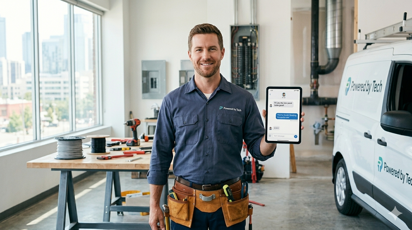 Electrician using AI tools to save time on admin and quotes