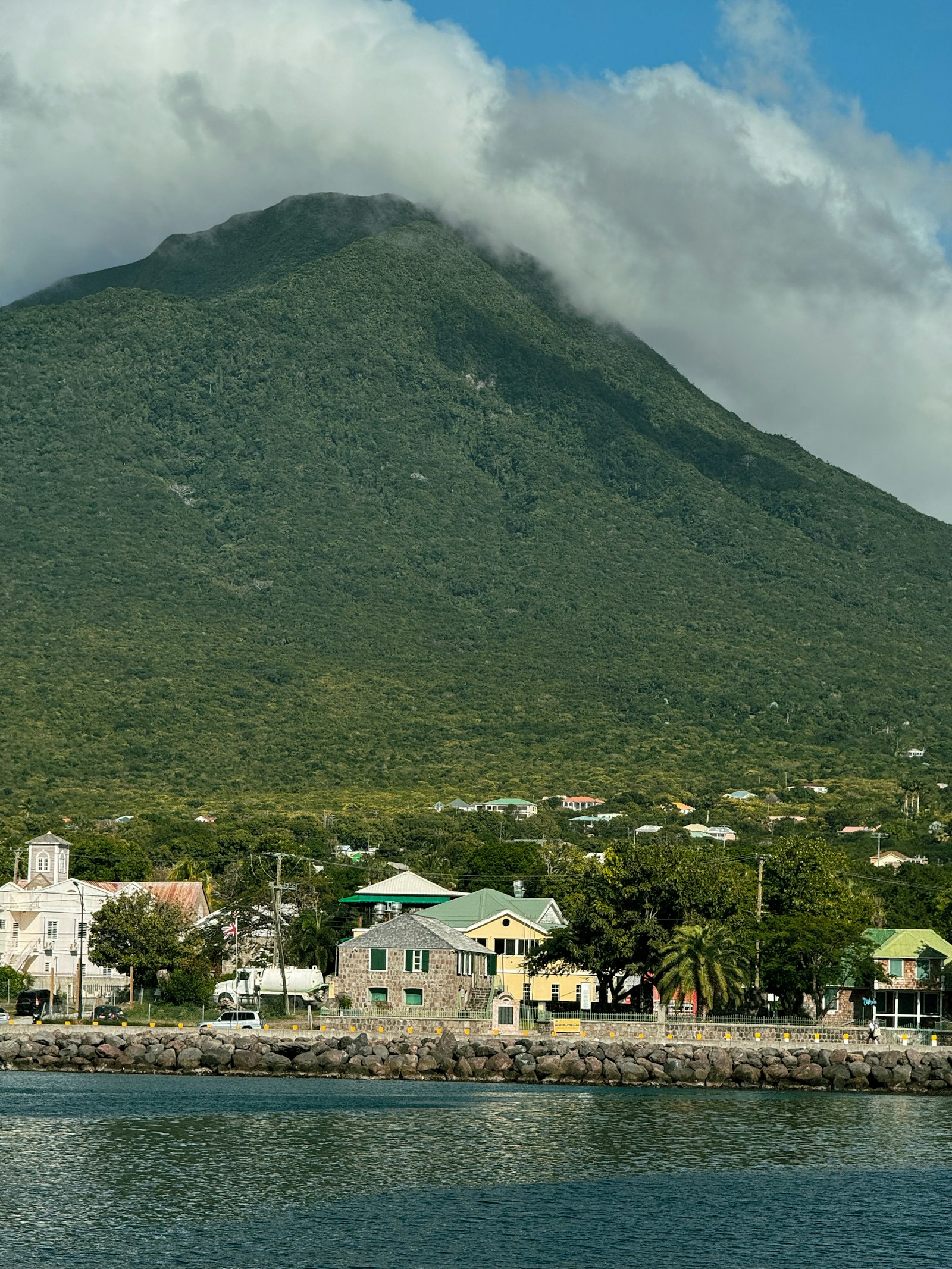 Basseterre beneath Mount Liamuiga, Saint Kitts and Nevis