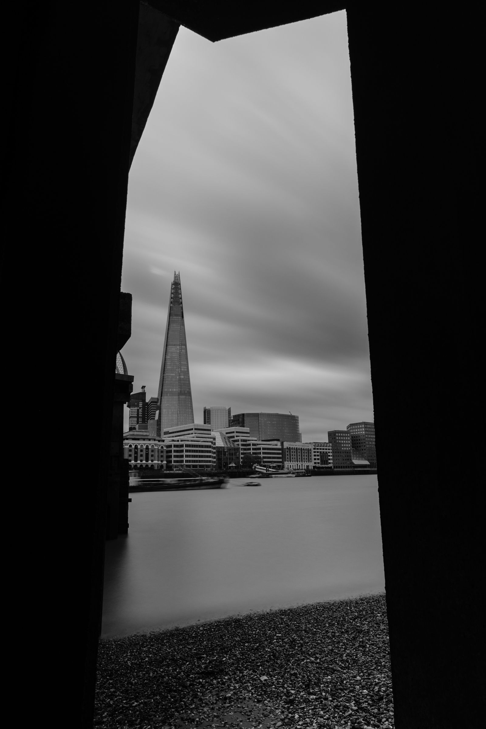 The Shard and the London skyline at dusk, United Kingdom